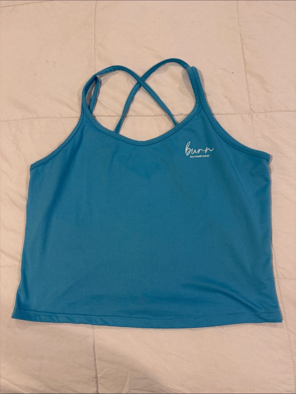 Burn Boot Camp Blue Cropped Strappy Tank Top